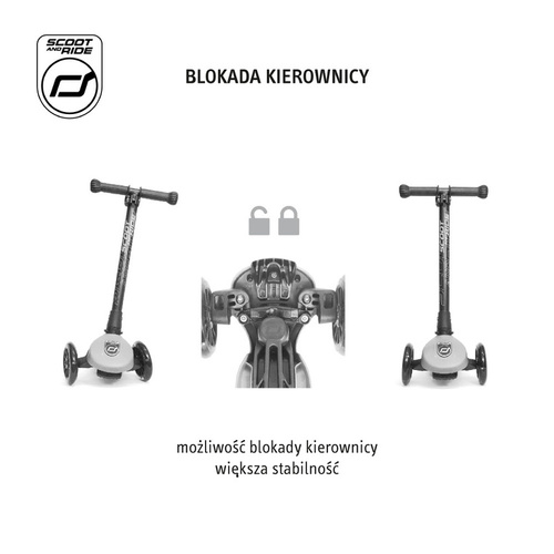 SCOOTANDRIDE - Highwaykick 3 LED - Folding scooter with light-up wheels 3+ Blueberry