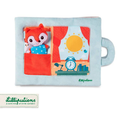 LILLIPUTIENS - Soft activating book with a mini-cuddly toy "Good morning, little fox" 18 m +