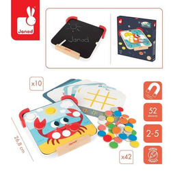 Janod - Wooden magnetic puzzle with blackboard I'm learning colors