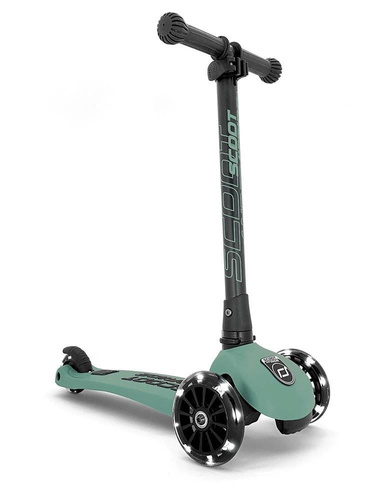 SCOOTANDRIDE - Highwaykick 3 LED - Folding scooter with light-up wheels 3+ Forest