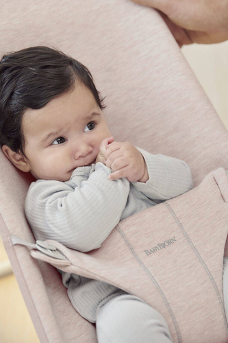 BABYBJORN - Bouncer Bliss - Light grey frame, 3D Jersey, Light pink
