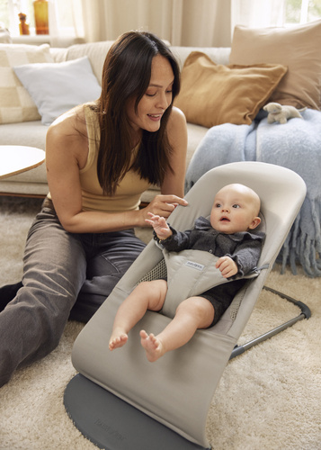 BABYBJÖRN - Bouncer BLISS Woven/Jersey Tri Fabric, Sand Grey