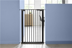 DogSpace - Bonnie Extra Tall Pressure Fitted Dog Gate, Black(73.5-79.6cm)