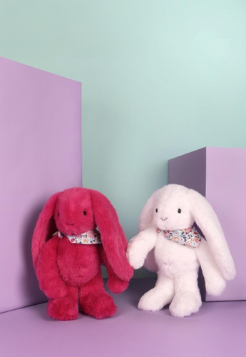 DOUDOU – Lapin Fleurette plush rabbit by Doudou et Compagnie, 35 cm, white