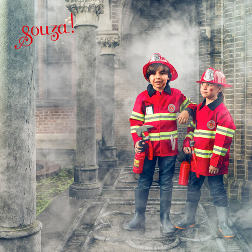 Souza! - Kostium strażaka zestaw z kaskiem i akcesoriami 4-7 lat