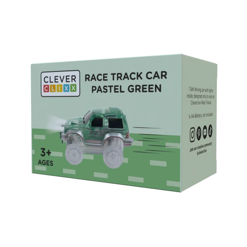 Cleverclixx  - Race Track Car Pastel Green