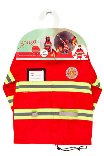 Souza! - Kostium strażaka zestaw z kaskiem i akcesoriami 4-7 lat