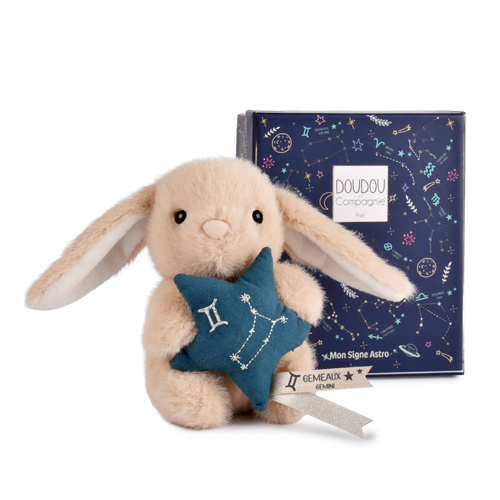 DOUDOU – DOUDOU ASTRO plush rabbit with zodiac sign, Doudou et Compagnie, 12 cm, Gemini