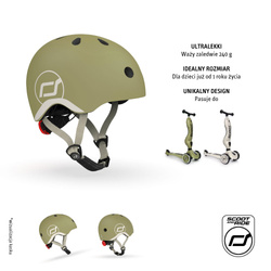 SCOOTANDRIDE - S-M helmet for children 3+ Olive