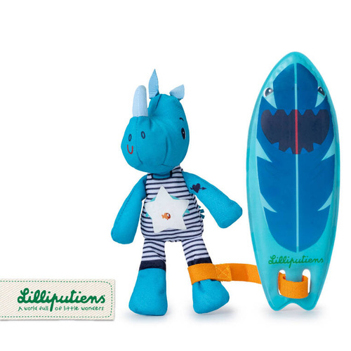 LILLIPUTIENS Magical cuddly bath toy surfer Rhinoceros Marius 12 m+