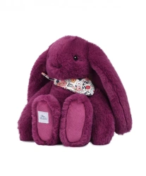 DOUDOU ET COMPAGNIE – Lapin Fleurette plush rabbit, 25 cm, plum