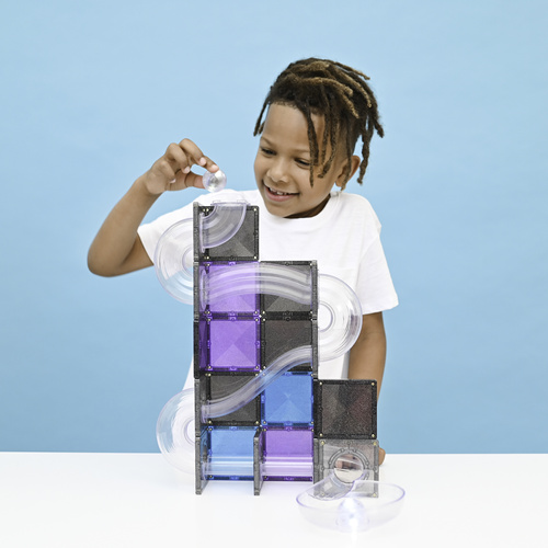 CONNETIX – Magnetic Tiles Ball Run Galaxy Pack - 61 pieces