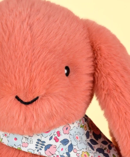 DOUDOU ET COMPAGNIE – Lapin Fleurette plush rabbit, 35 cm, terracotta