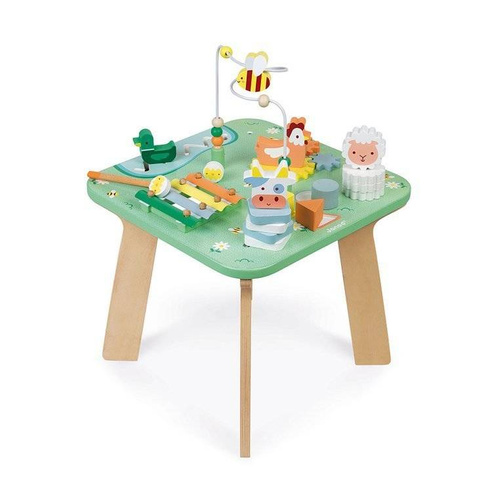 Janod - Multifunctional wooden educational table Meadow 12 m +