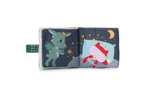 LILLIPUTIENS - Miękka mini-książeczka wielofunkcyjna z silikonowym gryzakiem Smok Joe 6 m+