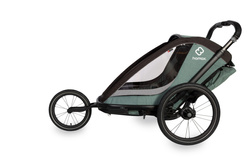 Hamax - Bike trailer for kids COCOON + Jogger wheel , double - Green/black