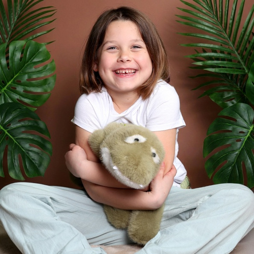 DOUDOU – Podcoll weighted plush crocodile by Histoire d'Ours, 50 cm, green