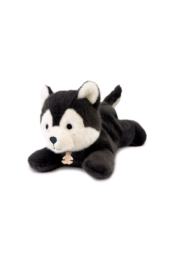 DOUDOU – Les P'tits Relax weighted plush wolf, Histoire d'Ours, 30 cm, grey
