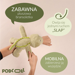 DOUDOU – Podcoll plush crocodile slap bracelet, Histoire d'Ours, green