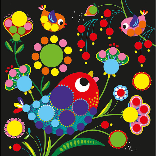 Janod - Creative set My arts & crafts 3+ round stickers