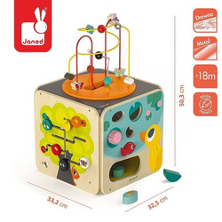 Janod - Multifunctional educational cube with a large loop