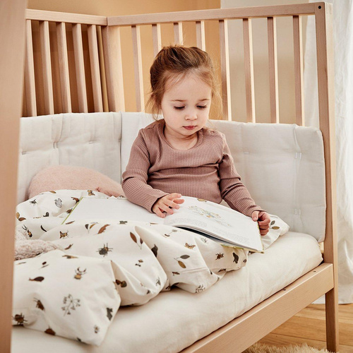 LEANDER - Forest children's bedding, Organic Cotton, 100x140 cm, Cappuccino