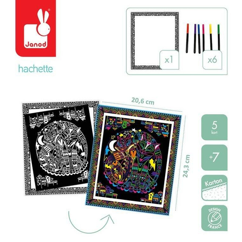 Janod - Creative set Fluorescent felt-tip pens Animals 7+