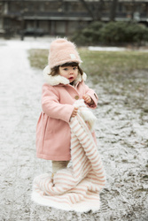 Elodie Details - Furry Knit Beanie - Powder Pink - 6-12 months