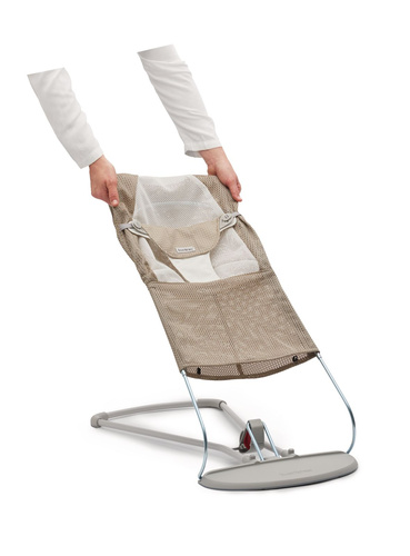 BABYBJORN - Fabric Seat for Baby Bouncer Balance Soft, Grey Beige/White, Mesh