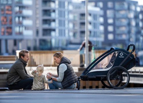 Hamax - Bike trailer for kids  BREEZE ONE + Jogger wheel - Navy/cream