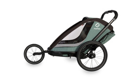 Hamax - Bike trailer for kids COCOON ONE + Jogger wheel - Green/black