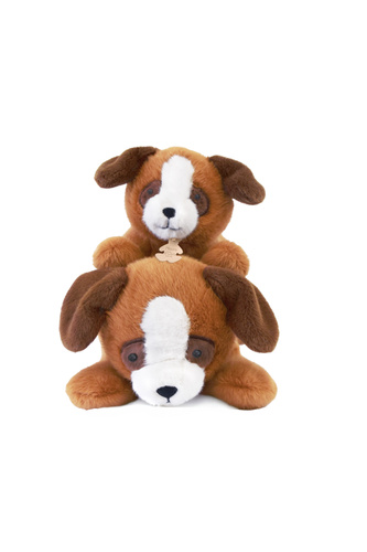 DOUDOU – Les P'tits Relax weighted plush dog, Histoire d'Ours, 22 cm, brown