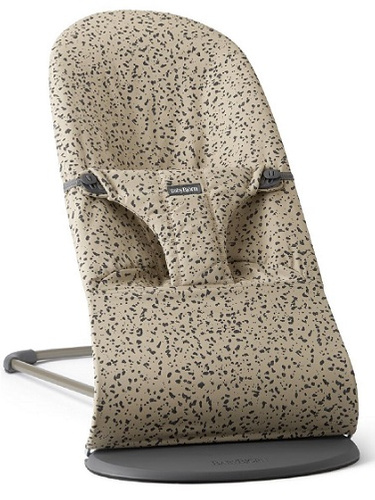 BABYBJÖRN - Bouncer BLISS Woven - Beige/Dark grey print