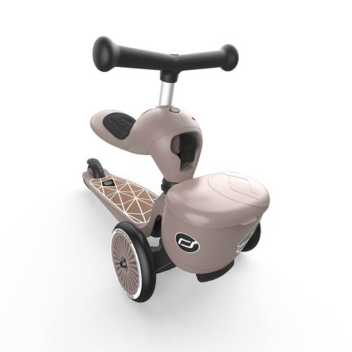 SCOOTANDRIDE - Highwaykick 1 Lifestyle 2in1 Ride-on and scooter with lockable storage 1-5 years Brown Lines