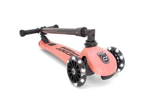 SCOOTANDRIDE - Highwaykick 3 LED - Folding scooter with light-up wheels 3+ Peach