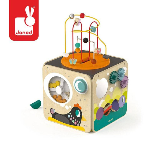 Janod - Multifunctional educational cube with a large loop