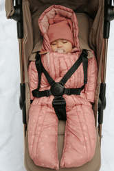 ELODIE DETAILS - winter hat, Furry Knit Beanie, Rosy Bow, 2-3yr