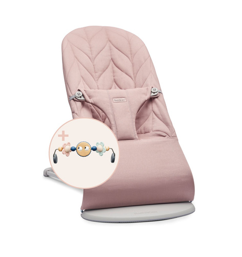 BABYBJÖRN - Bouncer BLISS - Dusty Pink, Cotton, Petal Quilt + Toy Googly Eyes Pastels