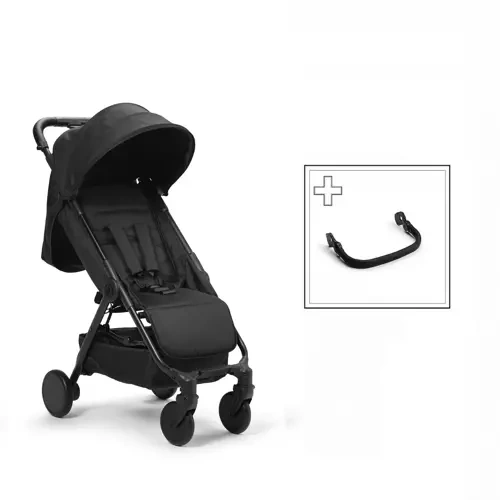 Elodie Details - wózek spacerowy MONDO - Black 2023 + Bumper bar SET