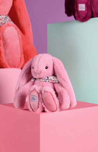 DOUDOU – Lapin Fleurette plush rabbit by Doudou et Compagnie, 25 cm, grenadine pink