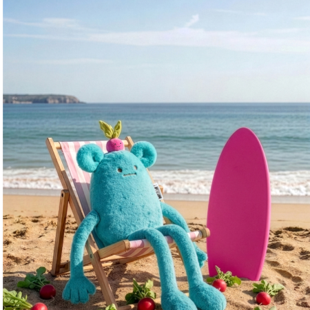 DOUDOU - MIAM! Billie Radish, 40 cm, blue radish