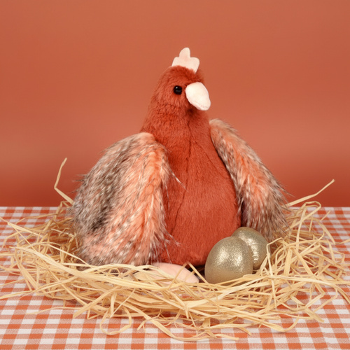 DOUDOU – Poulette plush chicken with golden eggs, Histoire d'Ours, 28 cm