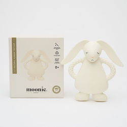 MOONIE - Natural rubber rabbit teether - CREAM