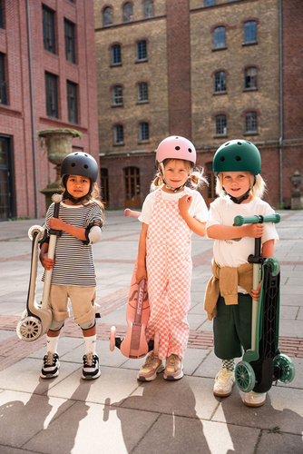 SCOOTANDRIDE - Highwaykick 3S - scooter with 2-in-1 control system and LED wheels, foldable 3+, rose