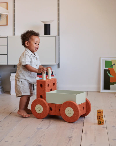 MODU - 3-in-1 Baby Walker - Burnt Orange / Dusty Green