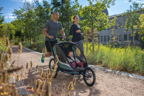 Hamax - Bike trailer for kids COCOON ONE + Jogger wheel - Green/black