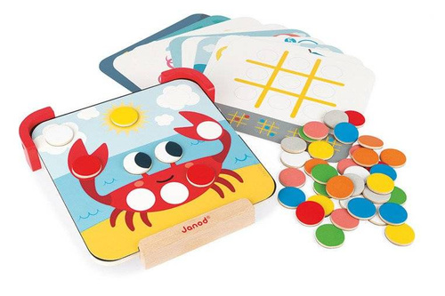 Janod - Wooden magnetic puzzle with blackboard I'm learning colors