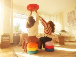 STAPELSTEIN – Set of 6+1 sensory stacking stones for active play: Rainbow Set Winter Special classic