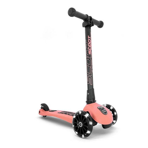 SCOOTANDRIDE - Highwaykick 3 LED - Folding scooter with light-up wheels 3+ Peach