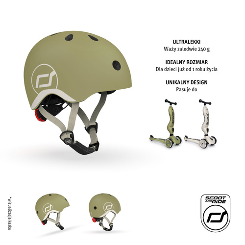 SCOOTANDRIDE - S-M helmet for children 3+ Olive